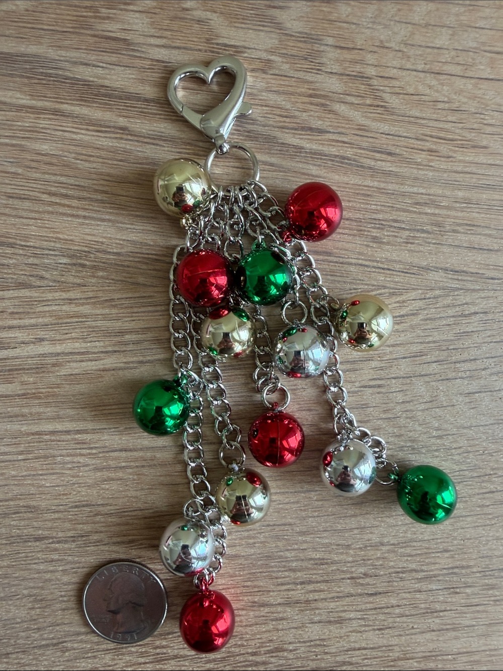 HAND CRAFTED CHRISTMAS ORNAMENT BAG CHARM Festive Holiday Purse Clip Key Ring - Picture 6 of 8